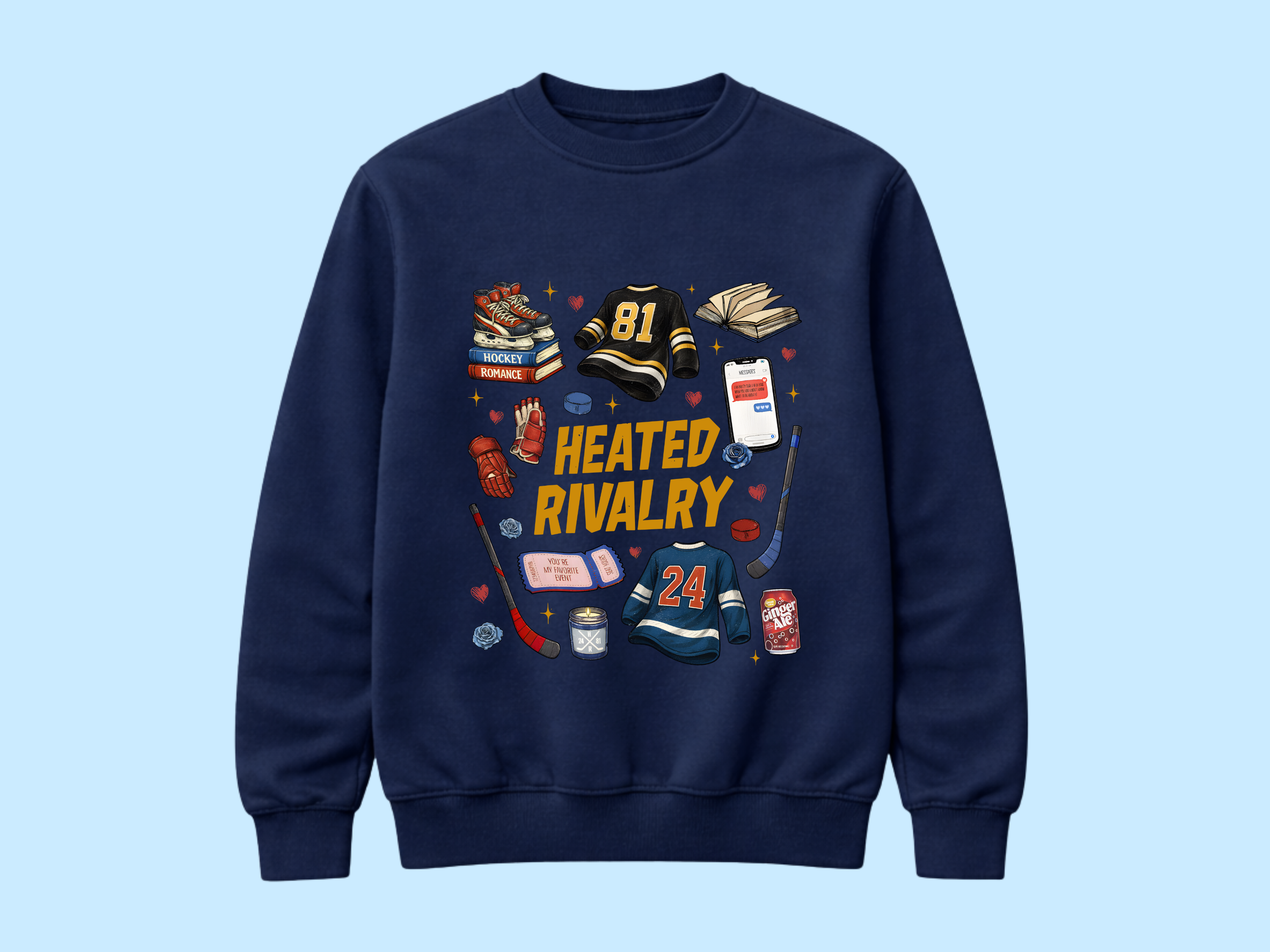 Hockey Romance Motif Sweat  (Front print only)