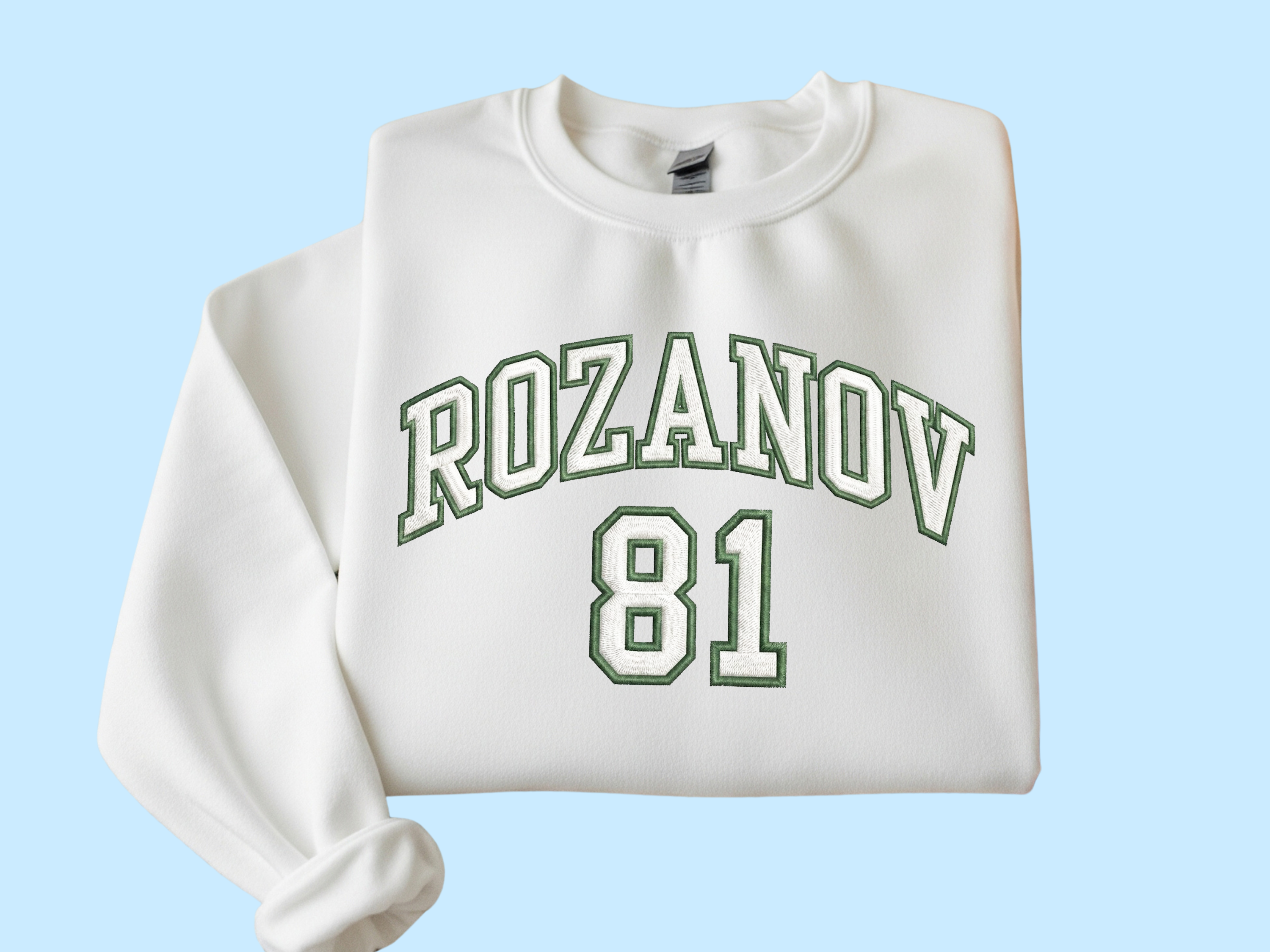 Faux Embroidered Green Sweat